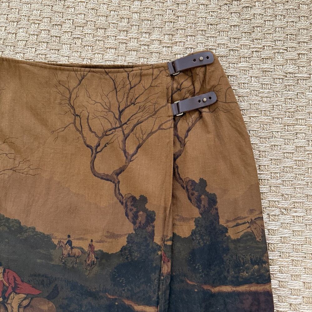 Vintage Lauren Ralph Lauren Wool Blend Midi Skirt Equestrian Fox Hunt Sz 22 - Picture 6 of 16